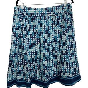 Ann Taylor A Line Blue Polka Dots Skirt